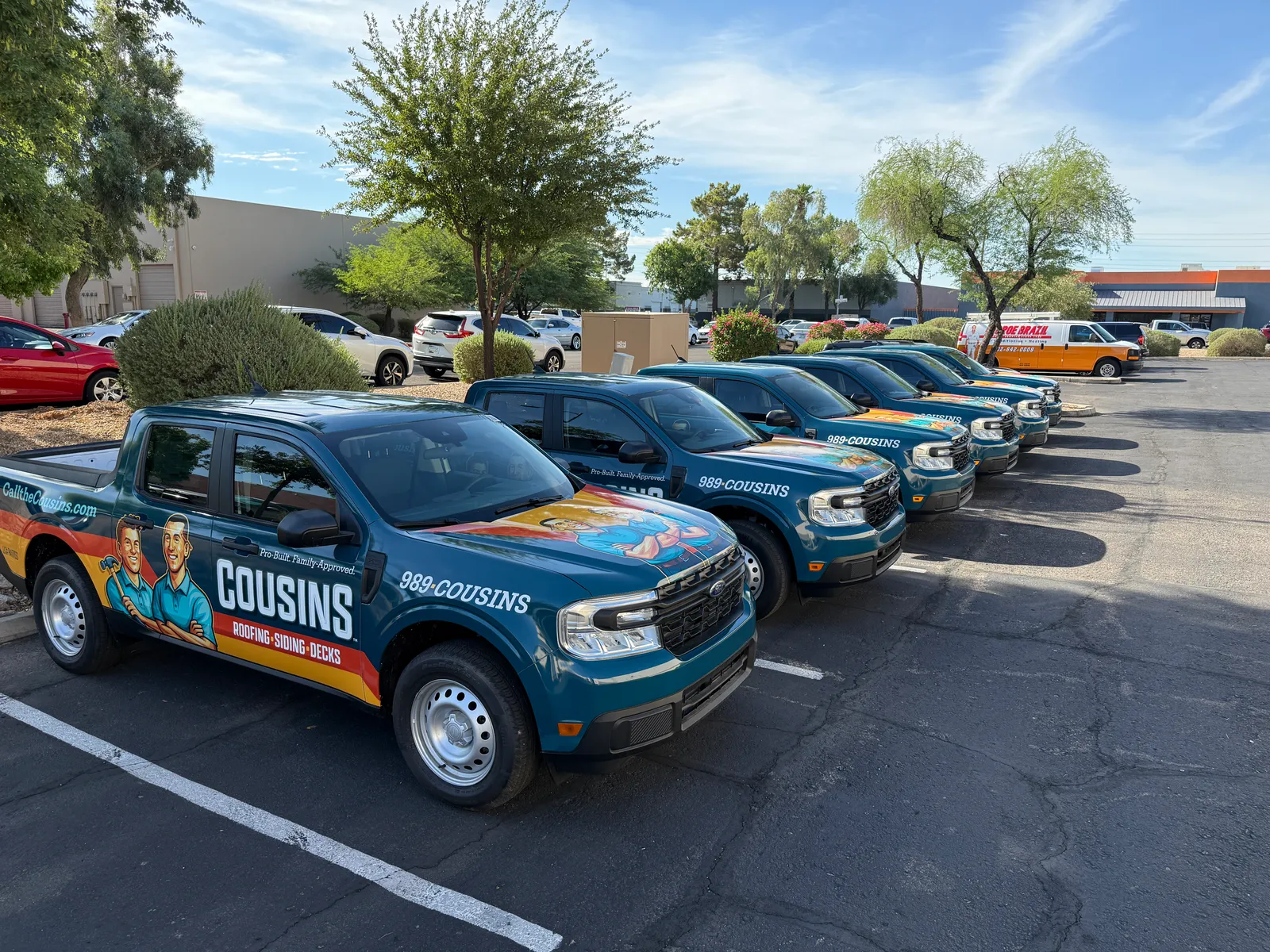 Cousins Roofing Fleet - Fleet wrap